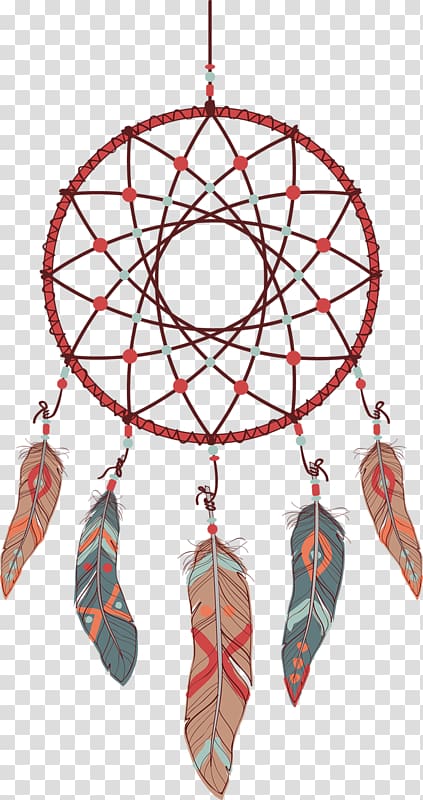 Dreamcatcher Illustration, Feather ornament transparent background PNG clipart