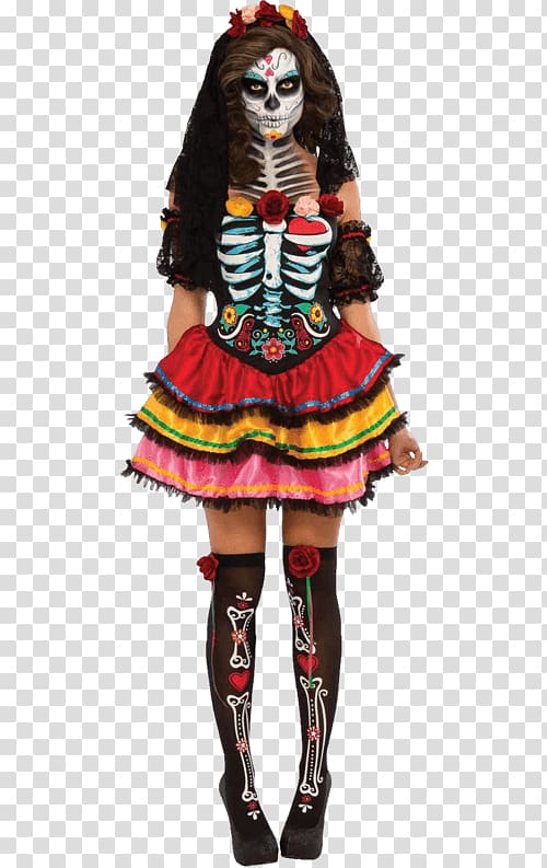 Calavera Costume Day of the Dead Clothing Dress, day of the dead costumes homemade transparent background PNG clipart