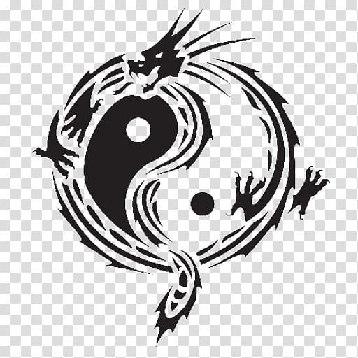 Chinese dragon Drawing Yin and yang, dragon transparent background PNG clipart