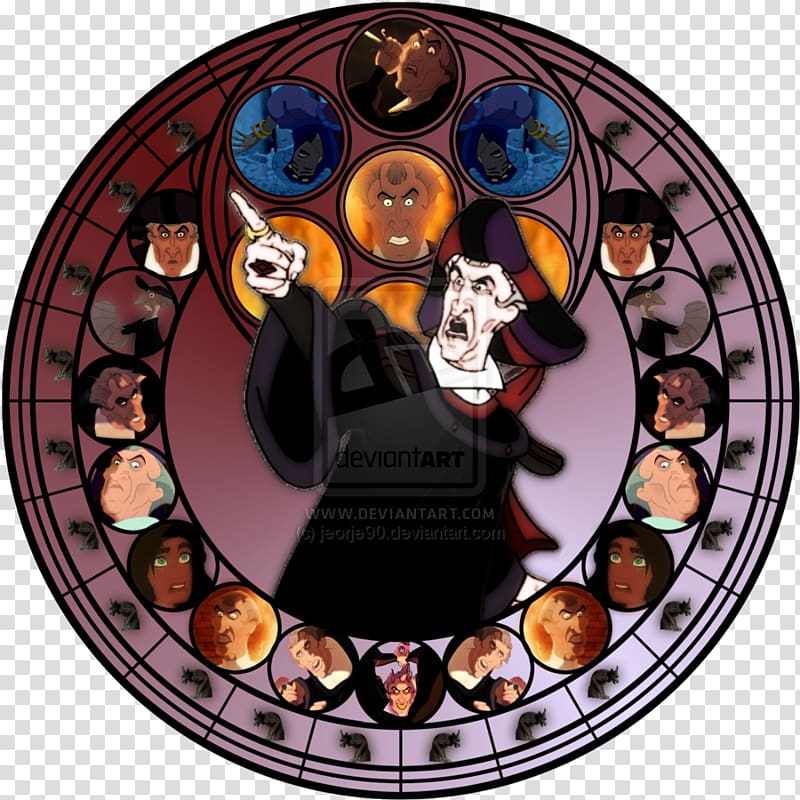 Stained glass Claude Frollo Maleficent Window Cattivi Disney, window transparent background PNG clipart