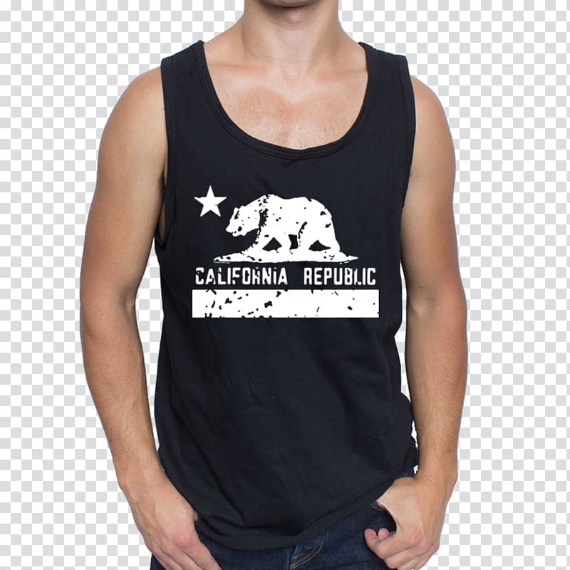 T-shirt California Republic Hoodie Sleeveless shirt, Silhouette color transparent background PNG clipart