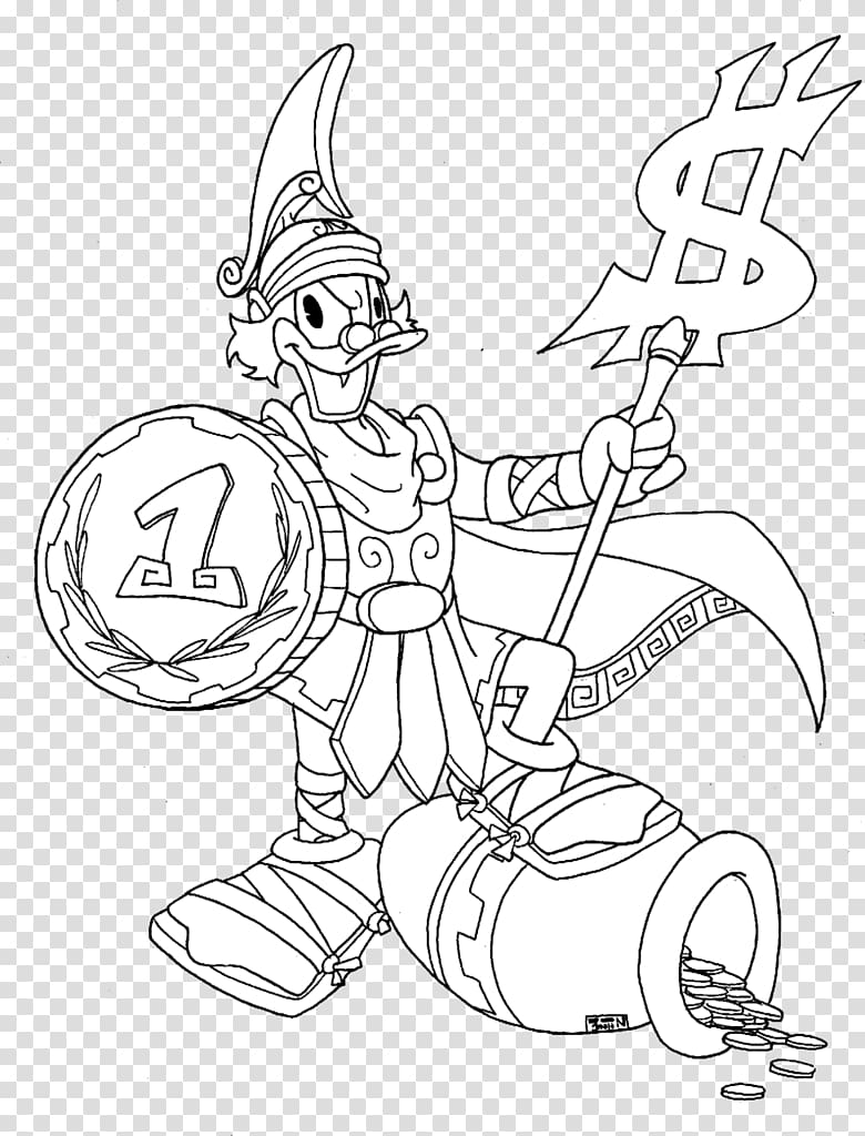 Scrooge McDuck Donald Duck Ebenezer Scrooge Line art Drawing, donald duck transparent background PNG clipart