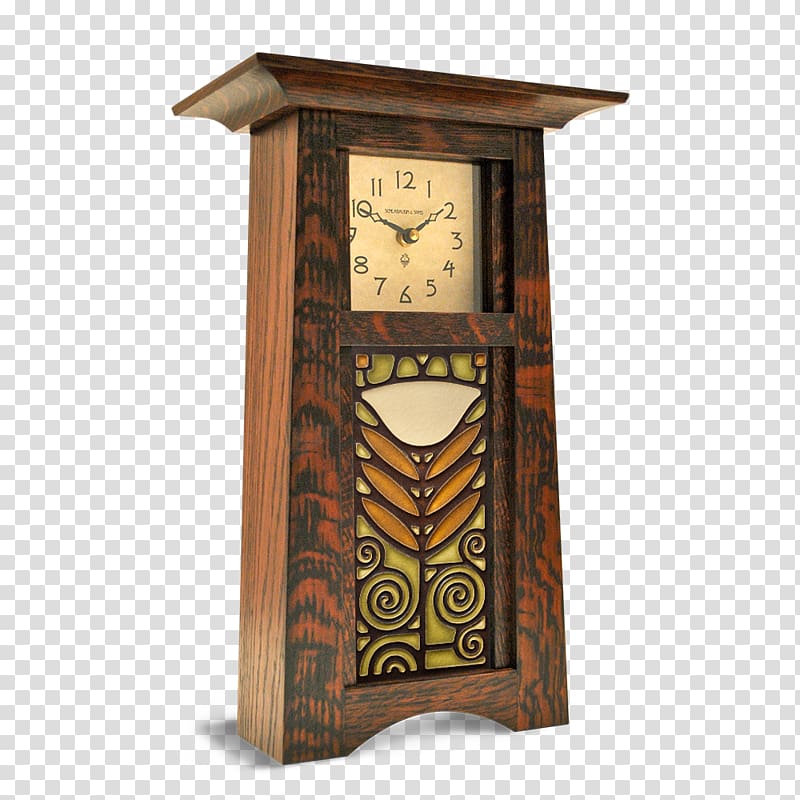 Clock Arts and Crafts movement Greene and Greene Furniture Handicraft, clock transparent background PNG clipart