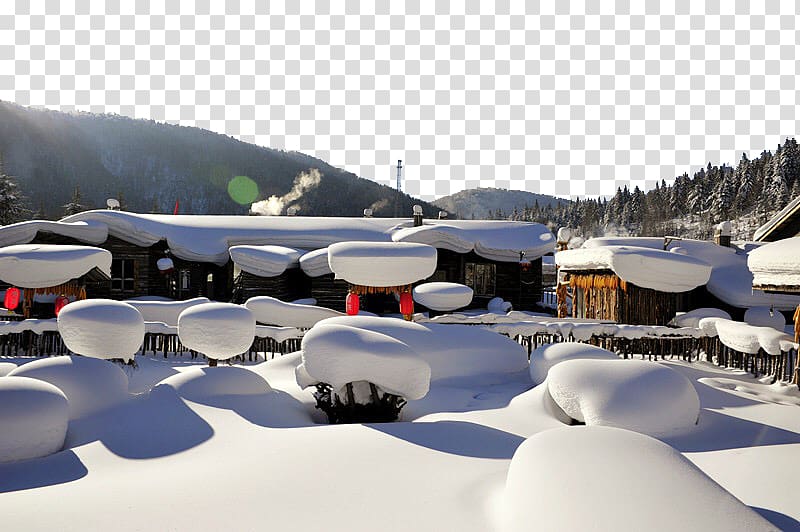 Yabuli Ski Resort Mudanjiang Harbin Xuexiang Snow, Sunrise Snow Village transparent background PNG clipart