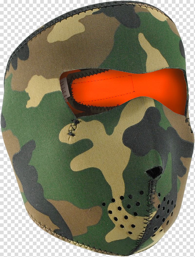 U.S. Woodland Neoprene Camouflage Mask Headgear, mask transparent background PNG clipart