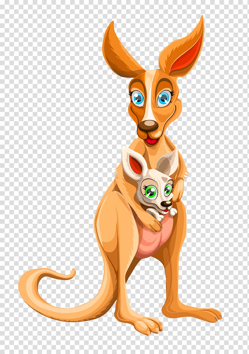 Kangaroo and joey illustration, Macropodidae Illustration, Kangaroo transparent background PNG clipart