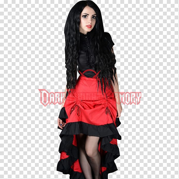 Gothic fashion Bustle Skirt Cocktail dress, woman transparent background PNG clipart