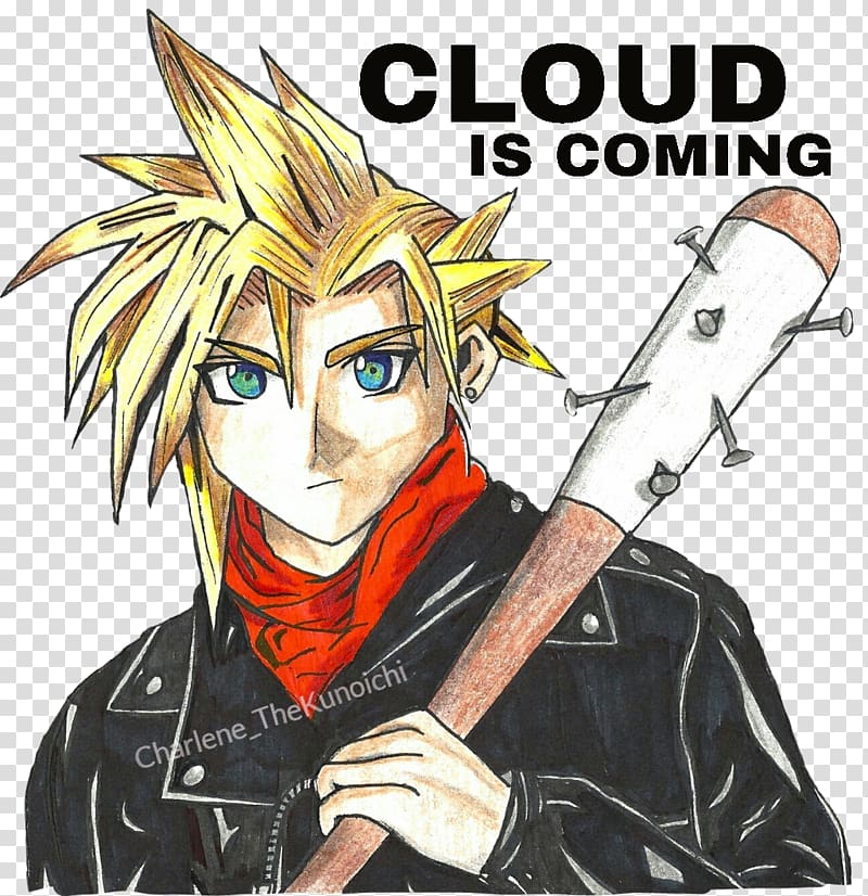 Final Fantasy VII Remake Final Fantasy XIV Cloud Strife Negan, CLOUD DOODLE transparent background PNG clipart