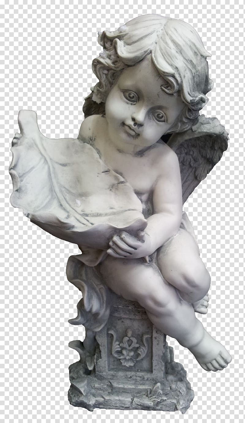 Figurine Angel Sculpture Garden Bust, angel transparent background PNG clipart