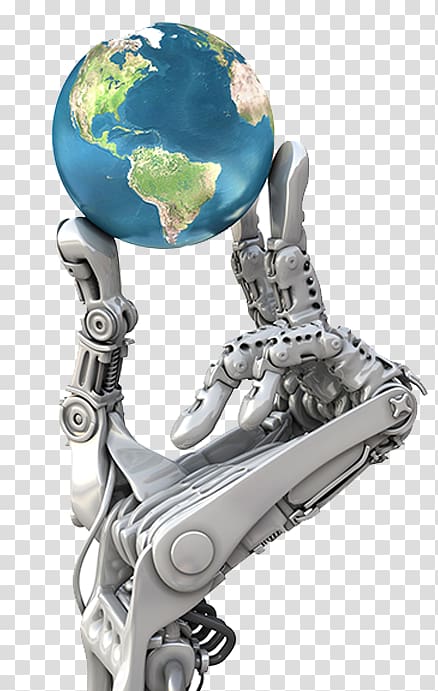 robotic arm holding planet Earth illustration, Technology Robotic arm Robotics Hand, Tech robot transparent background PNG clipart
