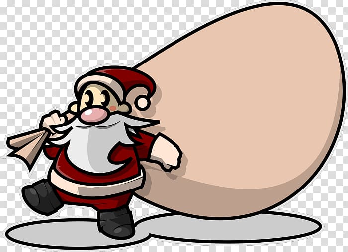 Santa Claus Drawing , santa claus carries a gift transparent background PNG clipart