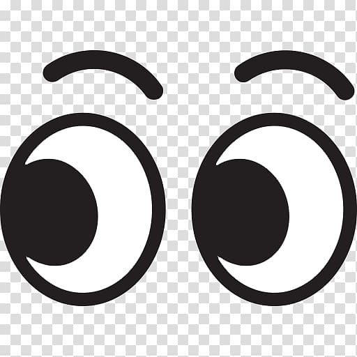 black and white eyes illustration, Emoji Eye Emoticon Smiley Sticker, eyes transparent background PNG clipart