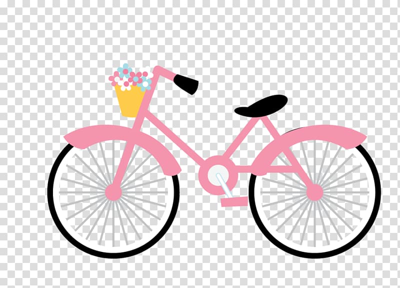 The Pink Bicycle Cycling , flower bicycle transparent background PNG clipart