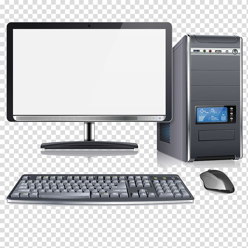 desktop set art, Computer keyboard Computer mouse Computer case Laptop Macintosh, Main computer chassis and the monitor keyboard mouse transparent background PNG clipart