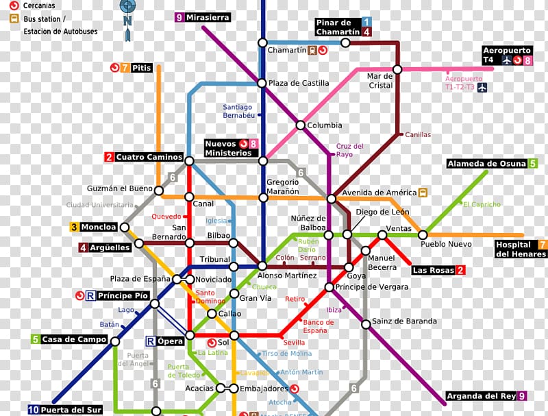 Rapid transit Madrid Metro Adolfo Suárez Madrid–Barajas Airport Transit map, map transparent background PNG clipart