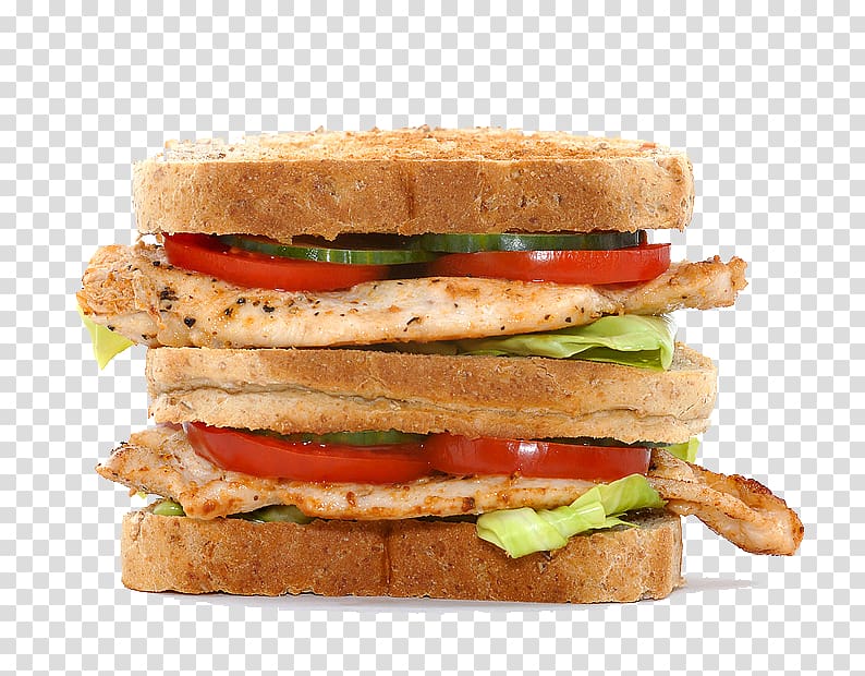 Club sandwich French fries Toast sandwich Fast food, Multilayer bacon sandwich transparent background PNG clipart