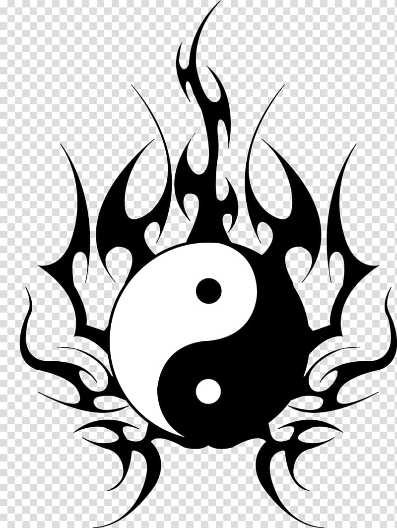 Yin Yang illustration, Yin and yang Tattoo artist , tatoo transparent background PNG clipart