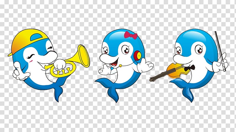 Drawing Cartoon Dolphin, Little dolphin music transparent background PNG clipart