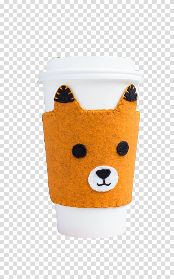 Paper Felt Drink coaster Nonwoven fabric Wool, Fox Cup transparent background PNG clipart