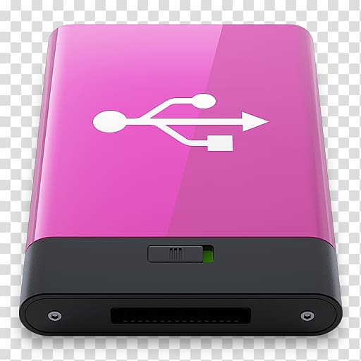pink and black digital device illustration, pink electronic device gadget multimedia, Pink USB W transparent background PNG clipart