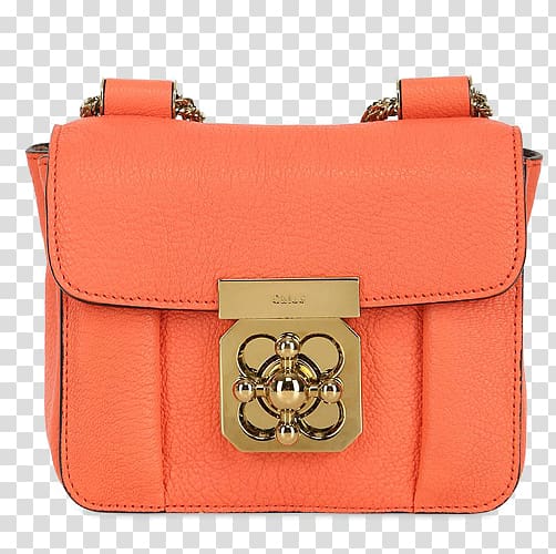 Handbag Calfskin Leather Chloxe9, ELSIE series,Ms. coral grain calfskin shoulder bag chain transparent background PNG clipart