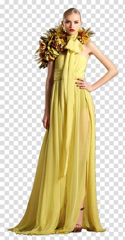 Gown Cocktail dress Yellow Fashion, others transparent background PNG clipart
