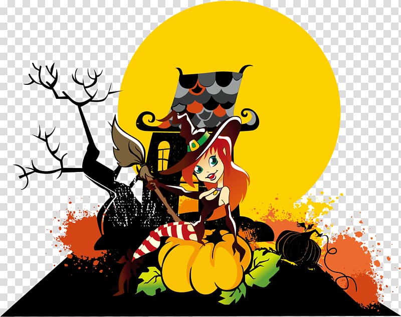 Halloween Jack-o\'-lantern Euclidean , Halloween Design Elements HALLOWEEN transparent background PNG clipart