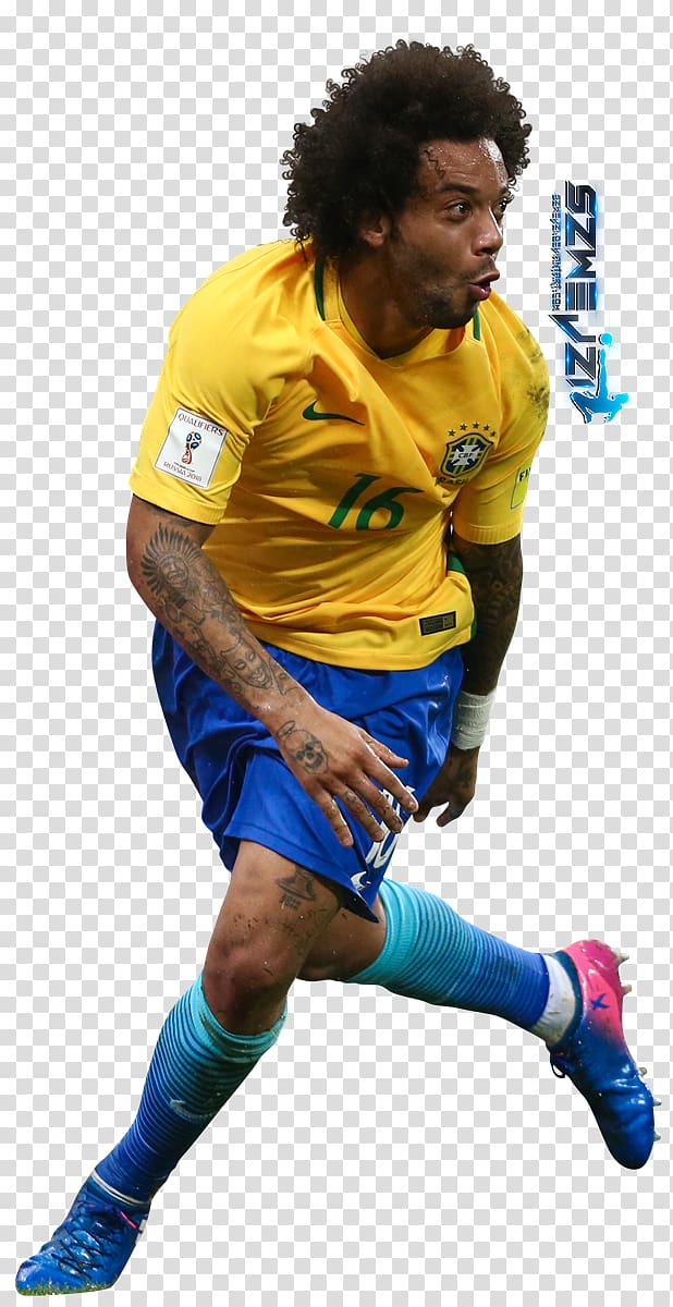 soccer player in yellow 16 jersey, Marcelo Vieira Brazil 2014 FIFA World Cup It, marcelo brazil transparent background PNG clipart