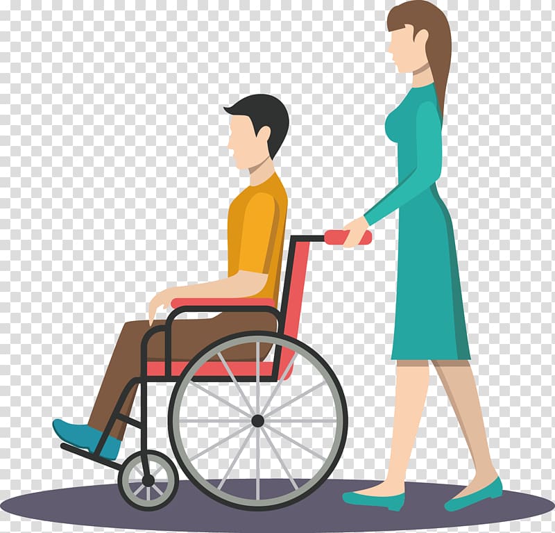 Wheelchair Patient Nursing , Push the wheelchair transparent background PNG clipart