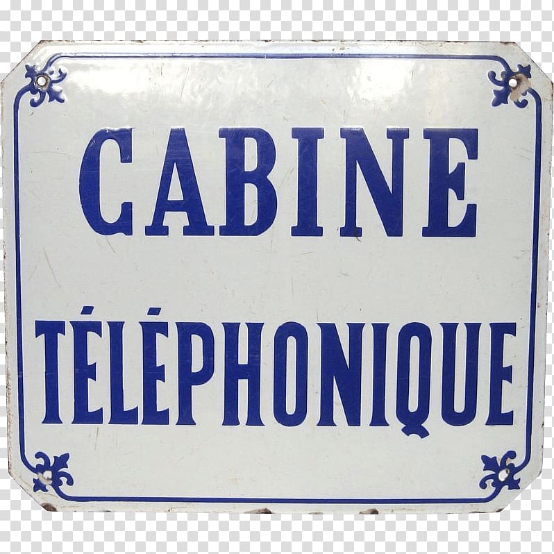Cabine Telephonique text, Phone Booth Enamel Advertising transparent background PNG clipart