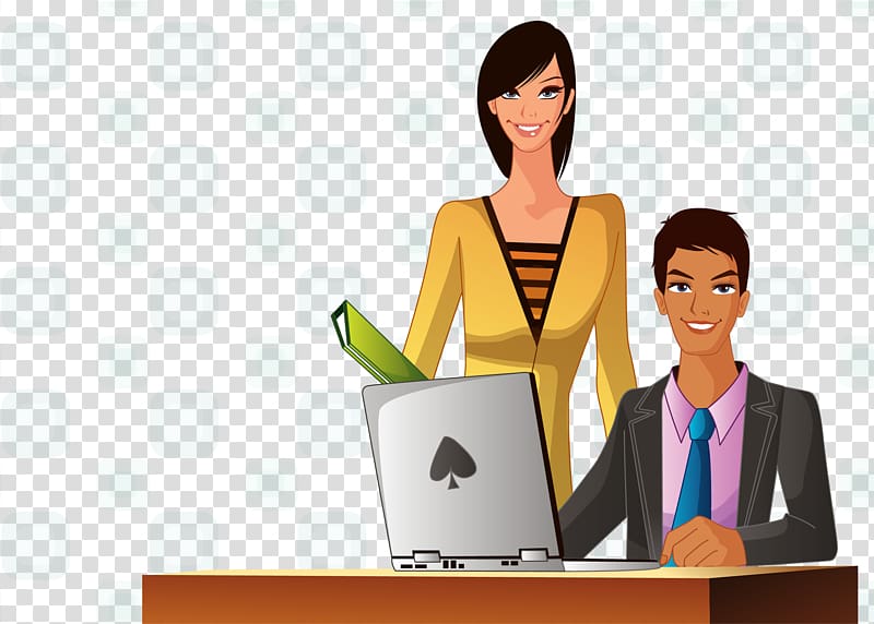 Businessperson Office Cartoon, office men and women transparent background PNG clipart