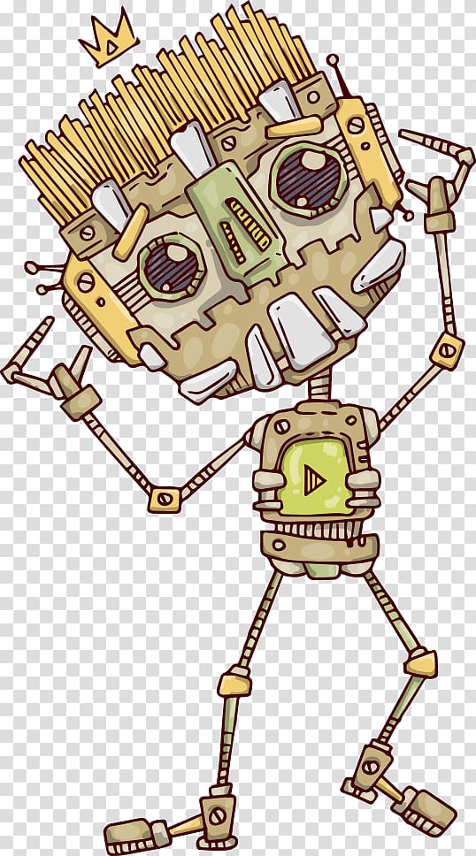 Robot Cartoon Illustration, cartoon robot transparent background PNG clipart