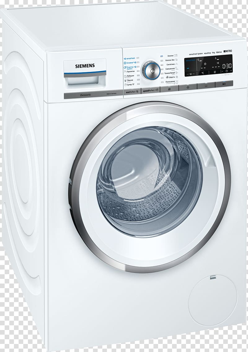 Washing Machines Home appliance Siemens Clothes dryer Laundry, wash transparent background PNG clipart