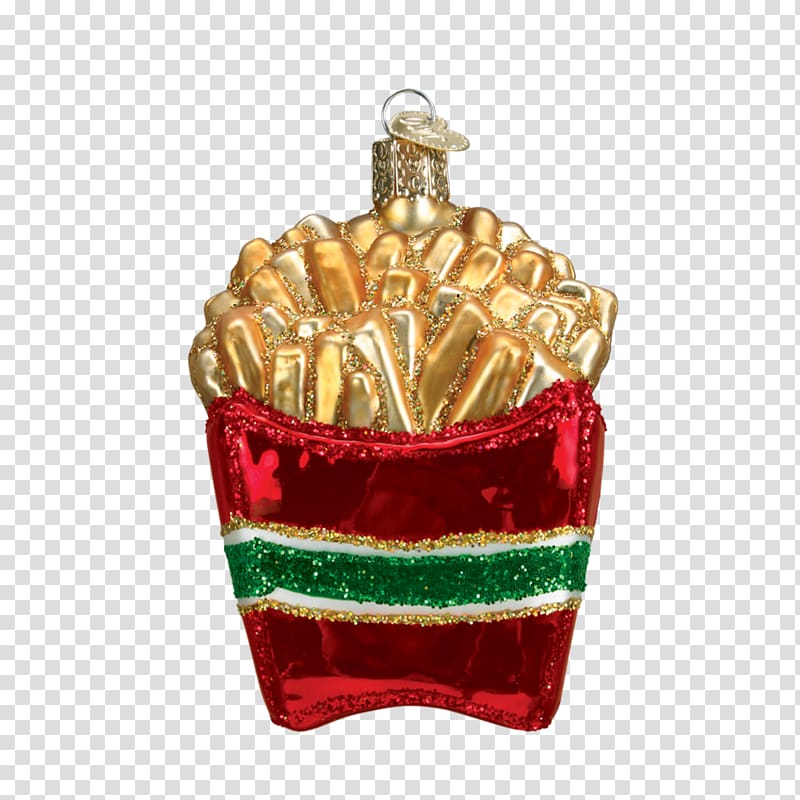French fries Christmas ornament Christmas decoration Glass, french fries transparent background PNG clipart