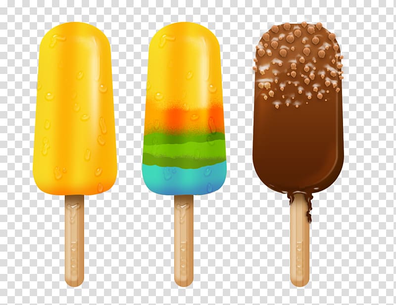 three assorted-flavor Popsicles, Ice cream Ice pop Candy Slush , ice cream transparent background PNG clipart