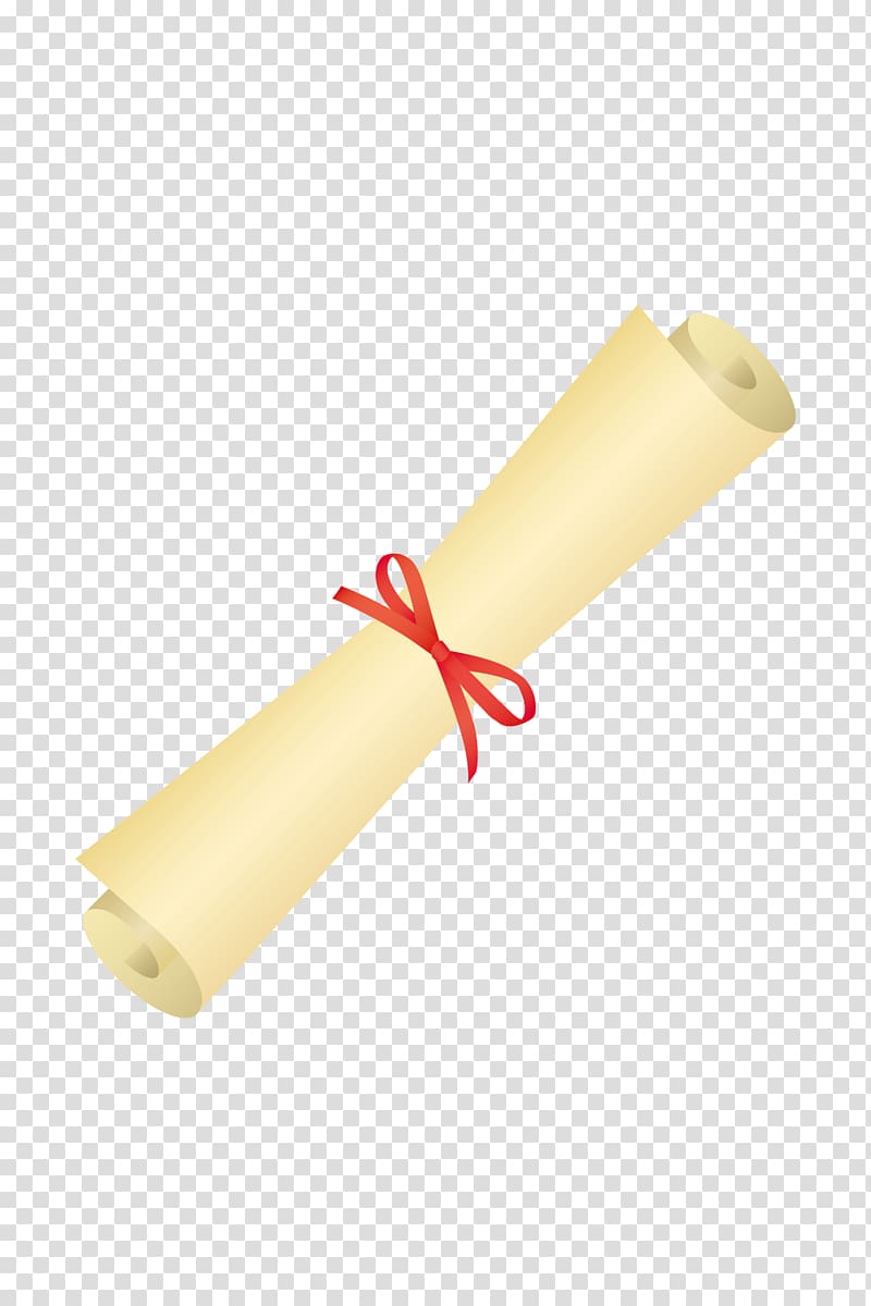 Yellow Diploma, Tear the ancient wind shaft material transparent background PNG clipart