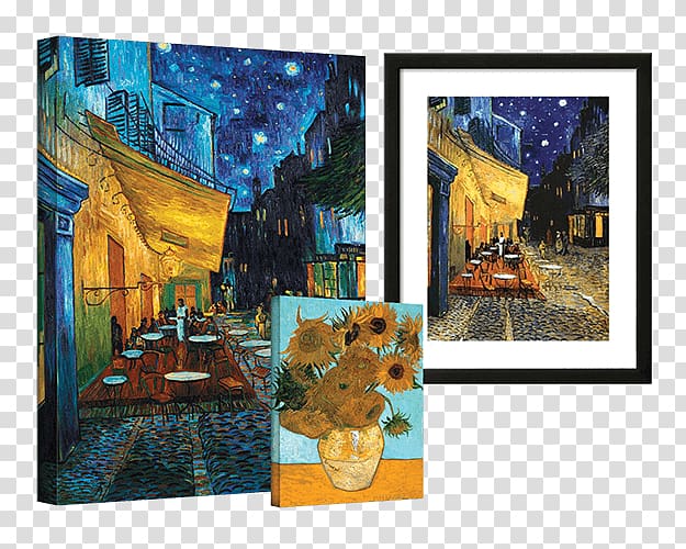 Café Terrace at Night Starry Night Over the Rhône The Night Café The Starry Night Almond Blossoms, painting transparent background PNG clipart