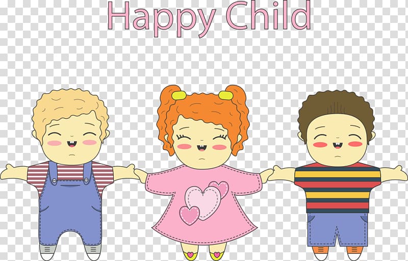 Child Cartoon Illustration, children holding hands transparent background PNG clipart