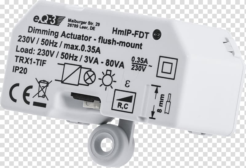 Homematic IP HmIP-FDT External Dimmer White Hardware/Electronic HomeMatic HmIP-FSM16 Switching Actuator Hardware/Electronic Electronics IP address Product, homematic-ip transparent background PNG clipart