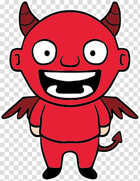 Cartoon Devil Illustration, Cute little cartoon devil transparent background PNG clipart