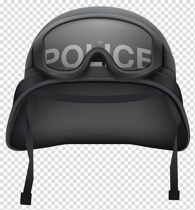 black bag, Motorcycle helmet Police officer Custodian helmet, Riot Helmet transparent background PNG clipart