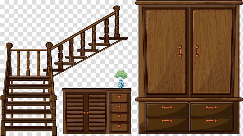 brown wooden cabinet , Stairs illustration , wooden stairs cupboard transparent background PNG clipart