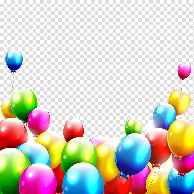 assorted-color balloons , Birthday Balloon Color Illustration, Colored balloons background transparent background PNG clipart