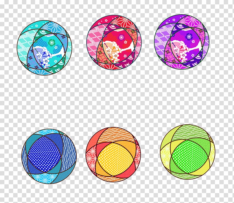 Japan Motif, Japanese spherical color pattern transparent background PNG clipart