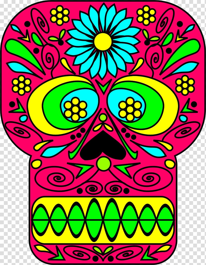 Calavera Art Day of the Dead Skull, creative skull transparent background PNG clipart