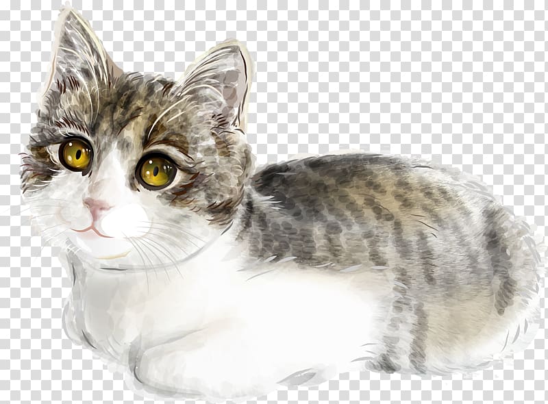 Cat Kitten Illustration, Cute cat transparent background PNG clipart