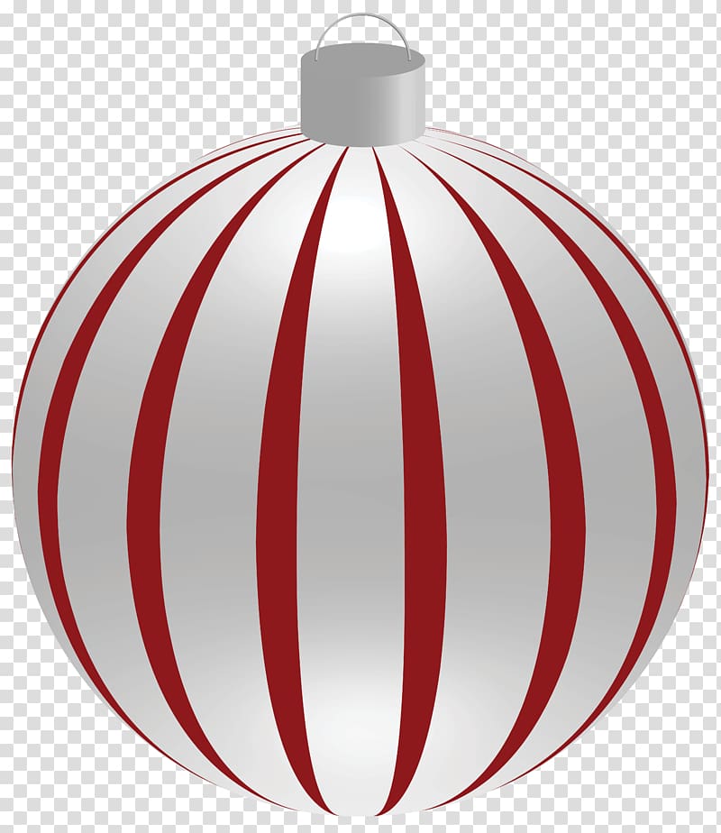 white and red striped hanging ball, Christmas ornament , Striped Christmas Ball with Ornaments transparent background PNG clipart