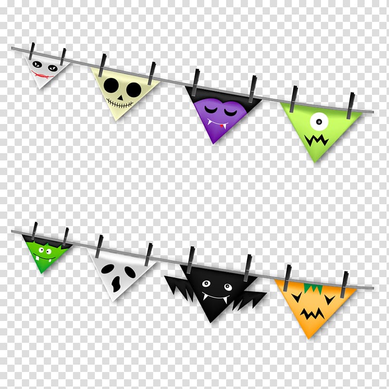 Halloween Bunting Textile , Halloween pull flag transparent background PNG clipart