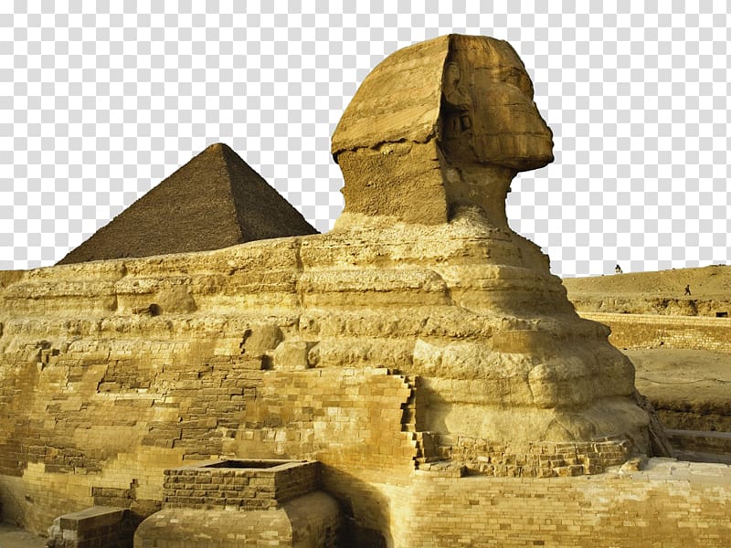 Great Sphinx of Giza Great Pyramid of Giza Pyramid of Khafre Egyptian pyramids Cairo, HD Pyramid transparent background PNG clipart