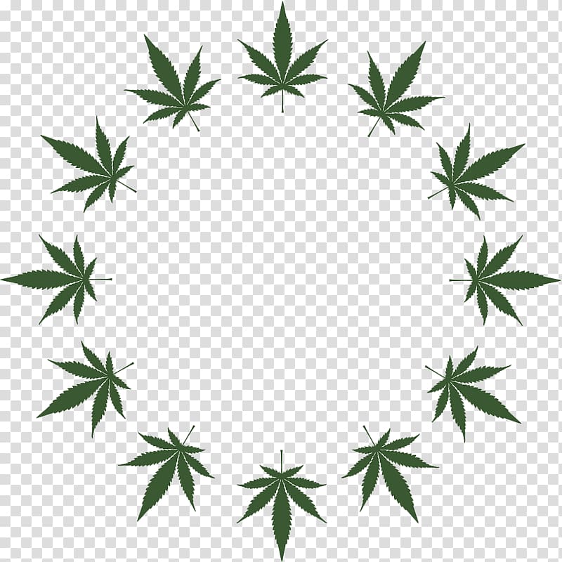 marijuana wreath illustration, Paper Wall decal Sticker Cannabis, The plane leaves green circle transparent background PNG clipart
